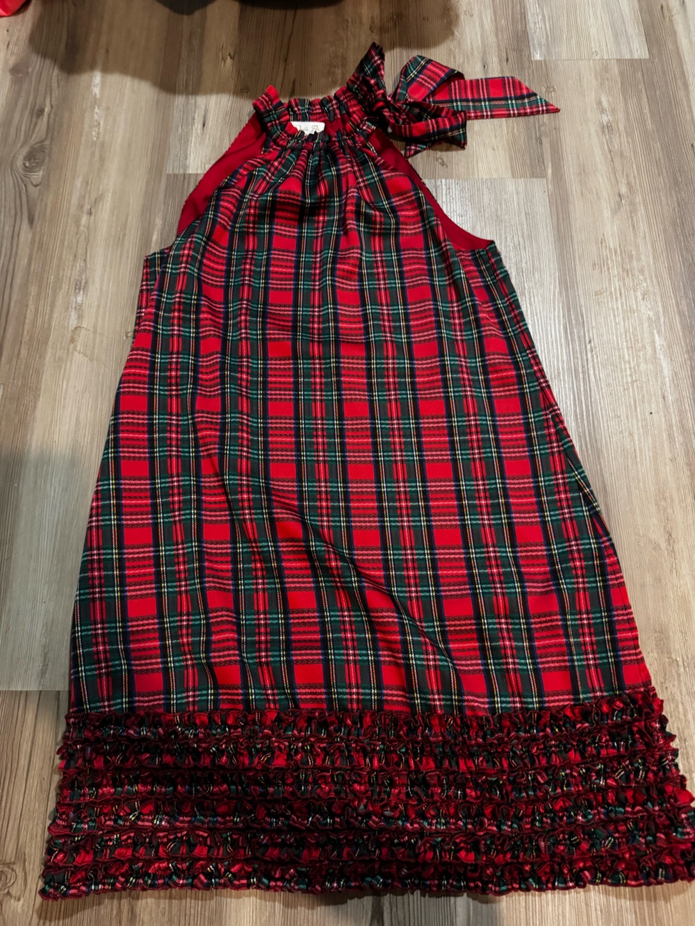 JB by Julie Brown Red Plaid Halter Skater Dress